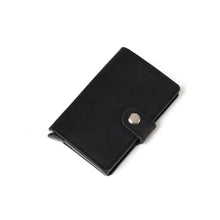 Load image into Gallery viewer, Men Crazy Horse Leather Automatic Credit card holder Wallet Aluminum Mini Wallet With Back Pocket ID Card RFID Blocking purse