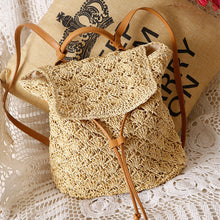 Load image into Gallery viewer, 2020 Summer Hollow Out Straw Women Backpack Purse Handmade Woven Shoulder Messenger Bags Ladies Beach Bags Fashion Handbags