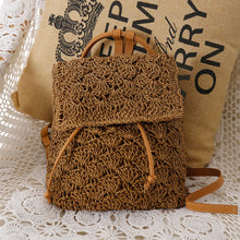 Load image into Gallery viewer, 2020 Summer Hollow Out Straw Women Backpack Purse Handmade Woven Shoulder Messenger Bags Ladies Beach Bags Fashion Handbags