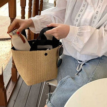 Load image into Gallery viewer, Vento Marea Women Straw Bag For Beach 2020 Bohemian Style Small Totes Knitting Summer Purses And Handbags Vacational Bucket Bags